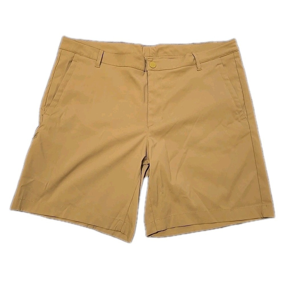 All In Motion Mens 40 Khaki Golf Shorts Performance Stretch Tech Zip Pocket Tan